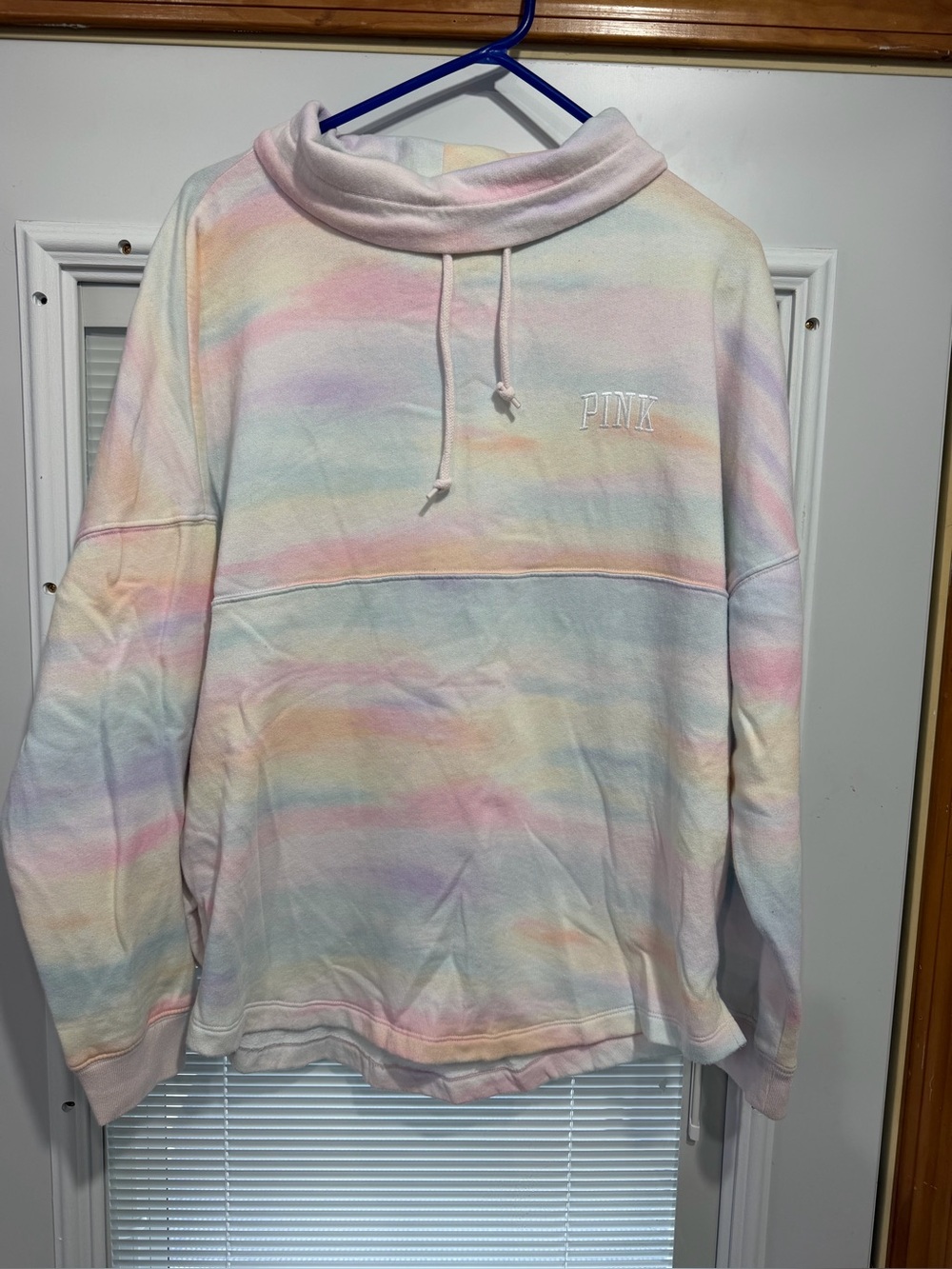 PINK Victoria's Secret Pastel Tie-Dye Funnel Neck Pullover Sweater